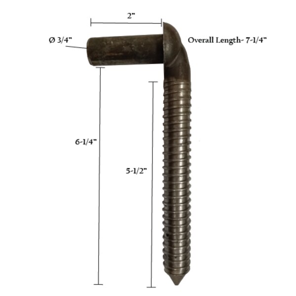 3/4" X 6" Bare Lag Hinge Pins Spring Creek Products